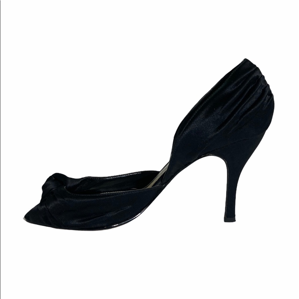 White House Black Market 9.5 Sateen Peep Toe Heels